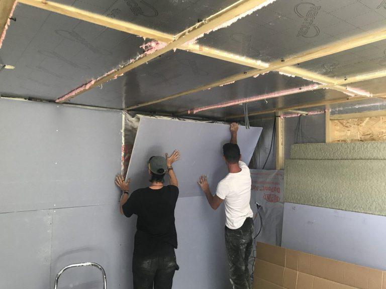 Plasterboard in garden room in Brentwood