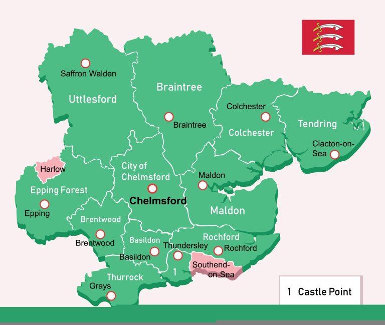 essex,map,in,england.,vector,illustration